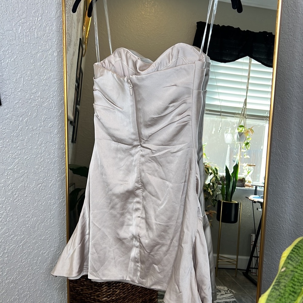 HOUSE OF CB 'Jasmine' Oyster Draped Strapless Corset Dress NWOT - Picture 11 of 12